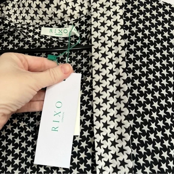 Rixo London Stella Mini Star Midi Silk Dress size Large - Picture 8 of 9